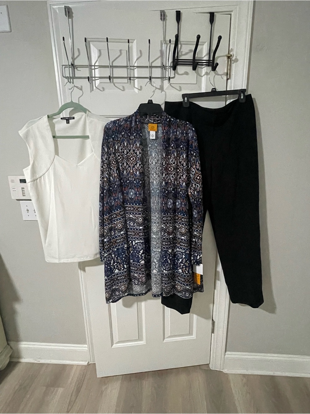 Open-Front Patterned Cardigan Ruby rd nwt xl  Kasper pants 14 or 16